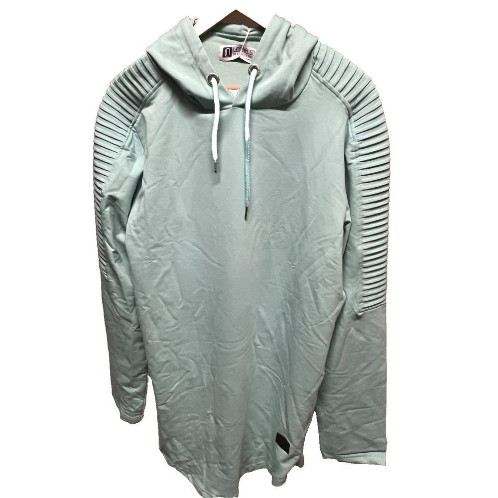 Leif Nelson Mens Size XL Mint Green Pullover Hoodie Long Sleeve Slim Fit